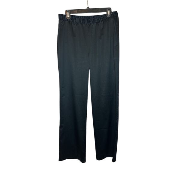 Eileen Fisher Recycled‎ Polyester Satin Pant in Black Size Small - Picture 1 of 4
